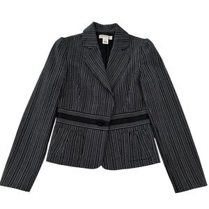 White House Black Market Ribbon Detail Pin Strip‎ Blazer Women’s Size 4